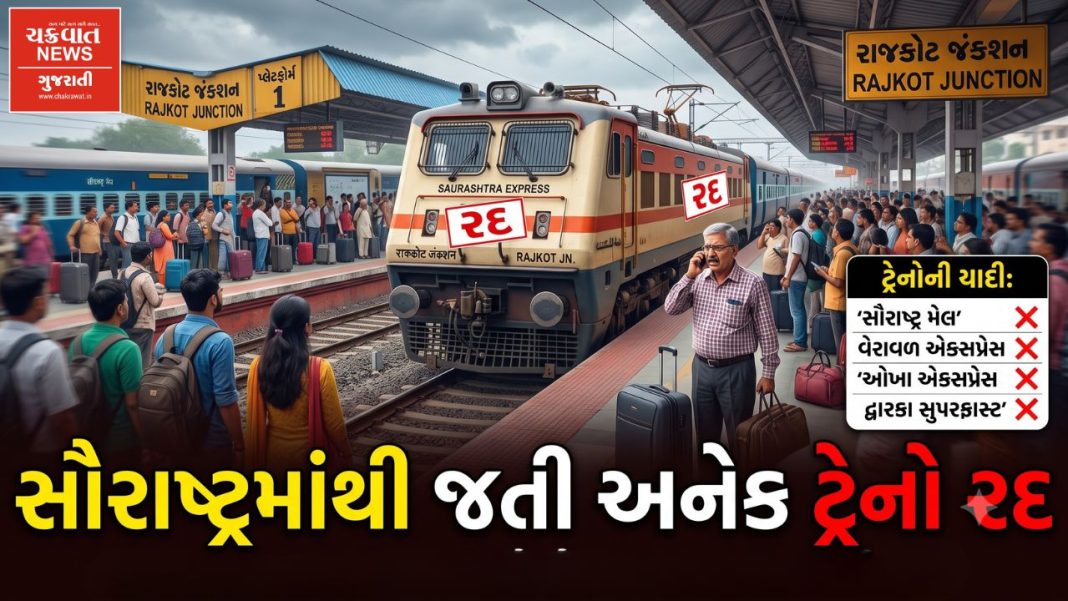 Many trains from Saurashtra to Mumbai cancelled due to heavy rains in Gujarat and Mumbai
